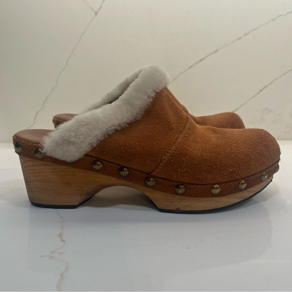 Free People Suede Shearling Mules - Picture 4 of 8